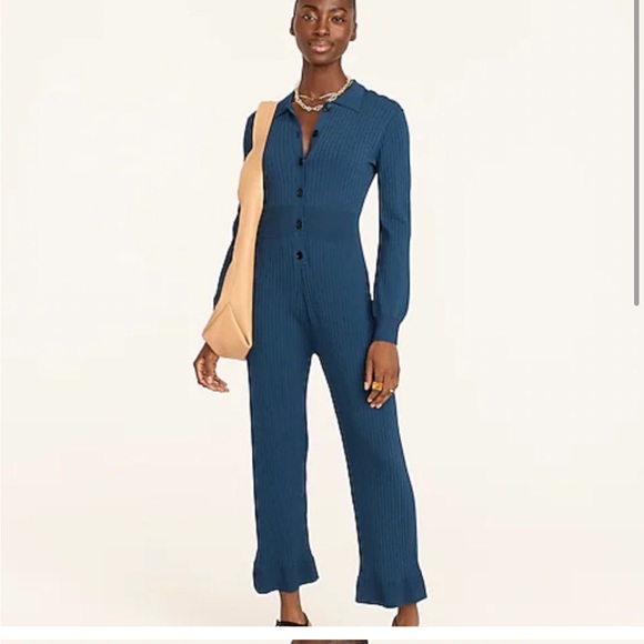 JCrew Ribbed Cropped Jumpsuit - Picture 3 of 5